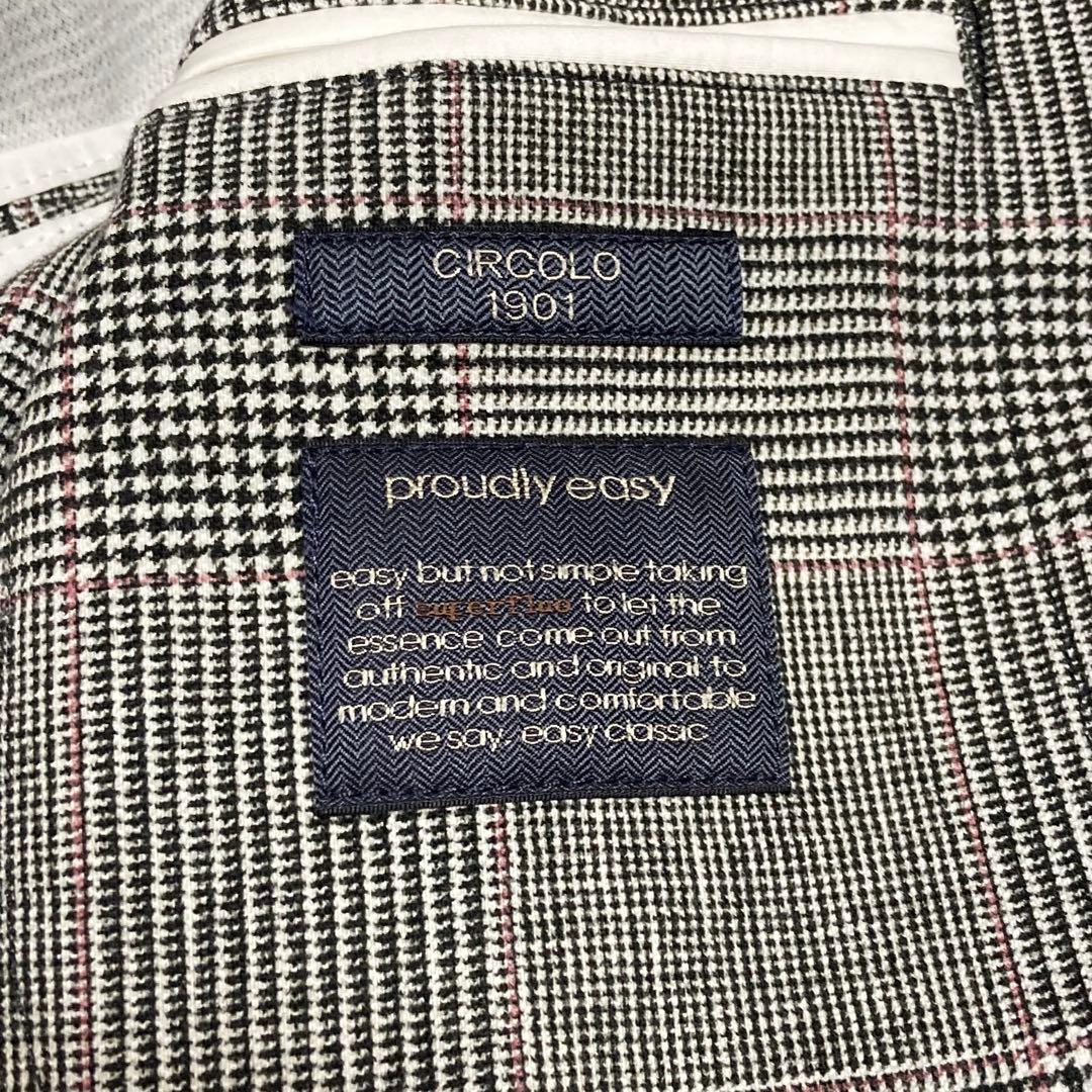 美品 CIRCOLO1901 グレンチェック コットンジャージー 2B 48