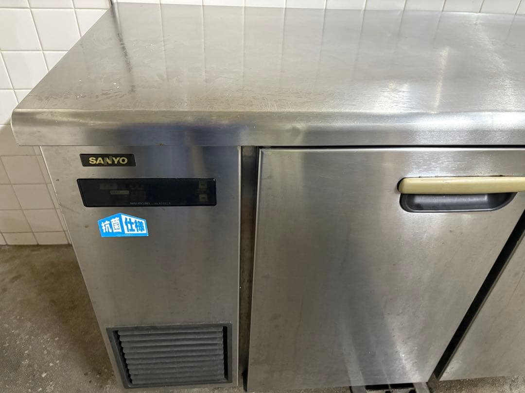 【ジャンク品】　コールドテーブル　SANYO ステンレス製　2ドア