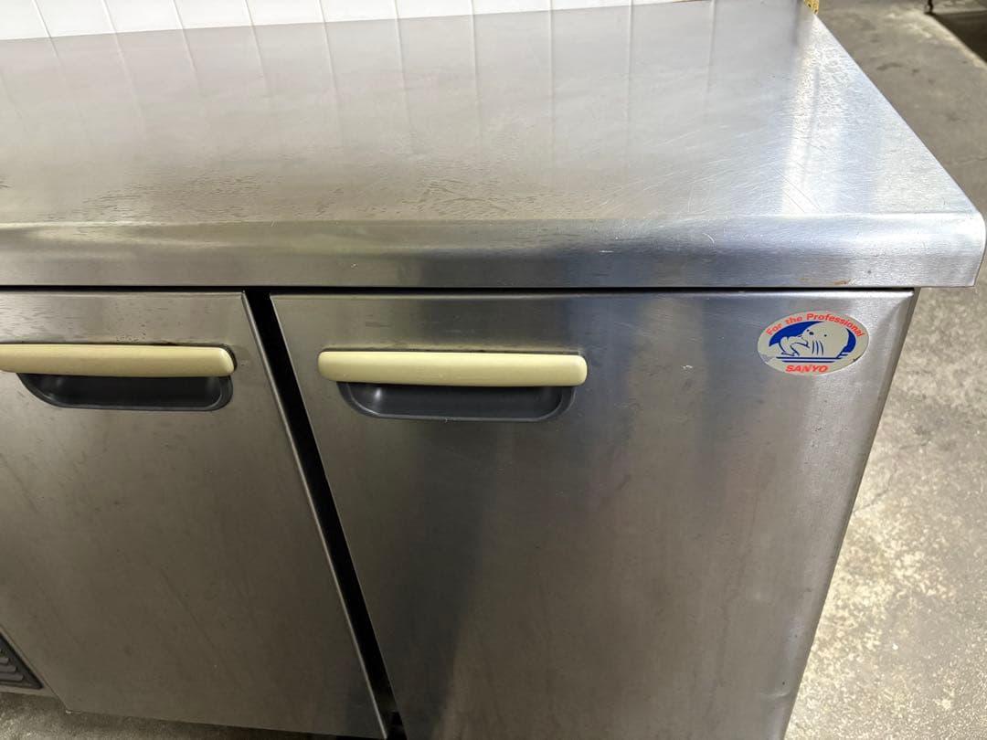 【ジャンク品】　コールドテーブル　SANYO ステンレス製　2ドア