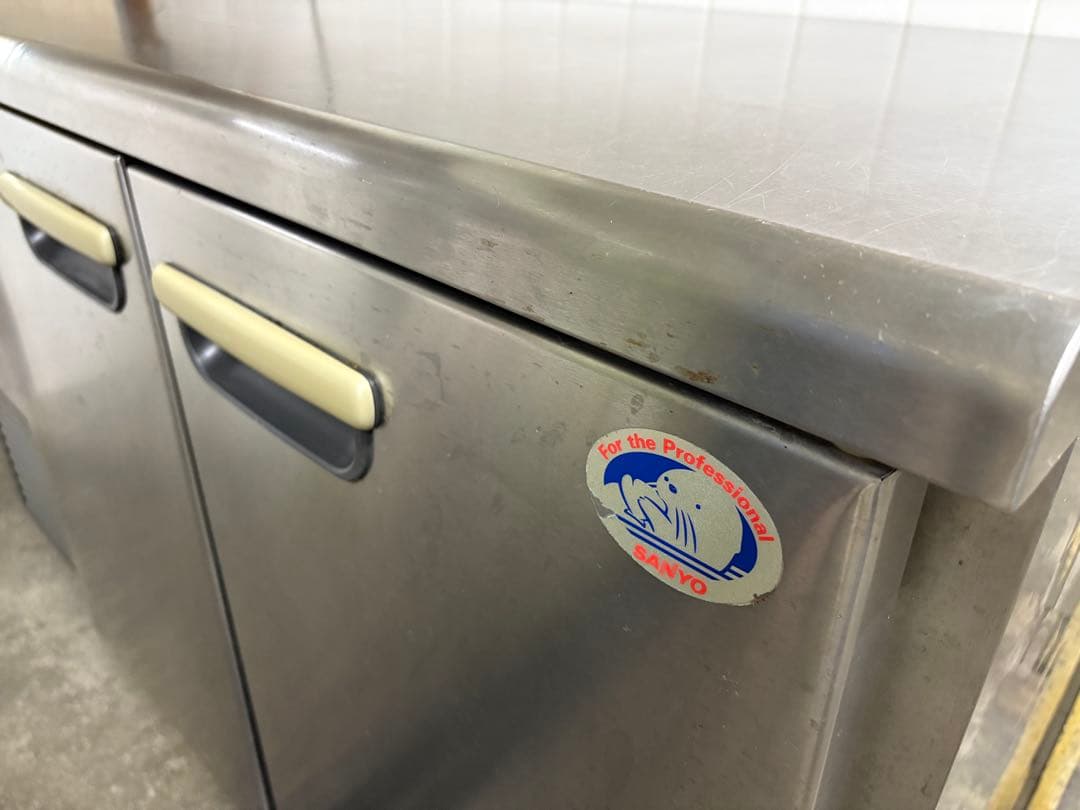 【ジャンク品】　コールドテーブル　SANYO ステンレス製　2ドア