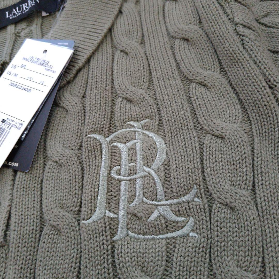 ローレンラルフローレン　ロゴ刺繍　ケーブルニット　半袖ポロシャツ　新品