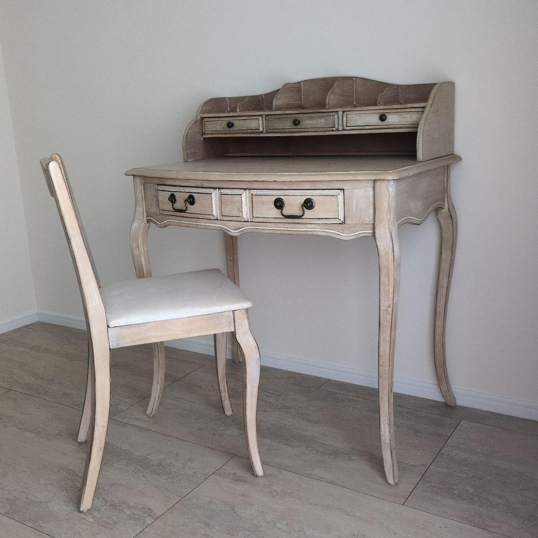 デスク（シャビーシック　フレンチシャビー　アンティーク　白家具）