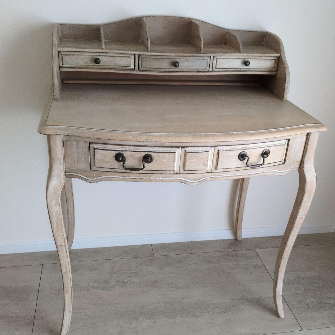 デスク（シャビーシック　フレンチシャビー　アンティーク　白家具）
