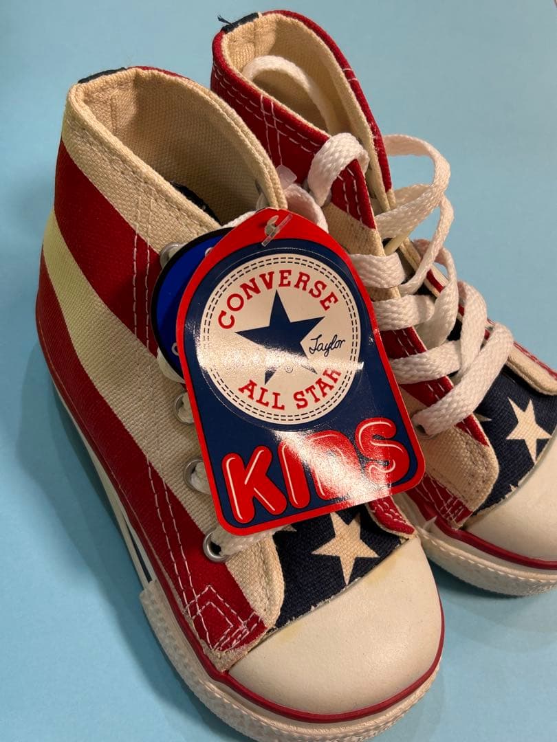 激レア 90s USA製 コンバース　ヴィンテージ キッズスニーカー星条旗柄