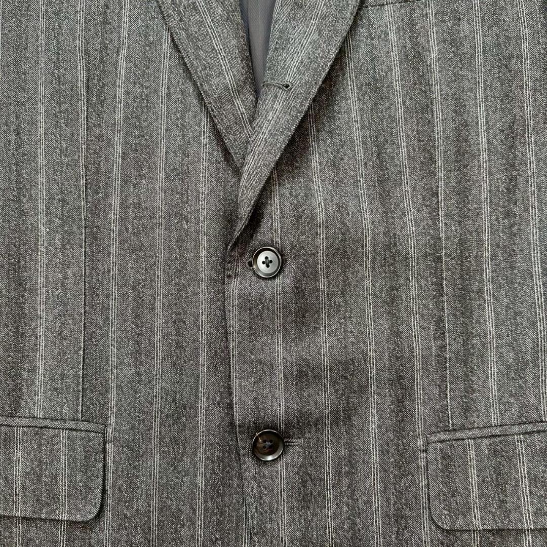 美品✨SHIPS 高級生地ゼニア ストライプ スーツ 総裏 本切羽 48 L相当