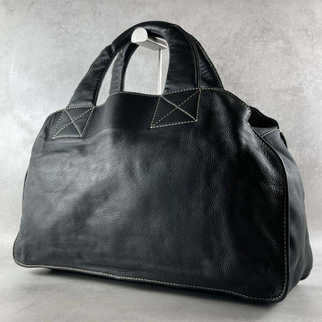 希少00s　アーカイブ　イッセイミヤケ FETE　ビックハンドバック　レザー　黒