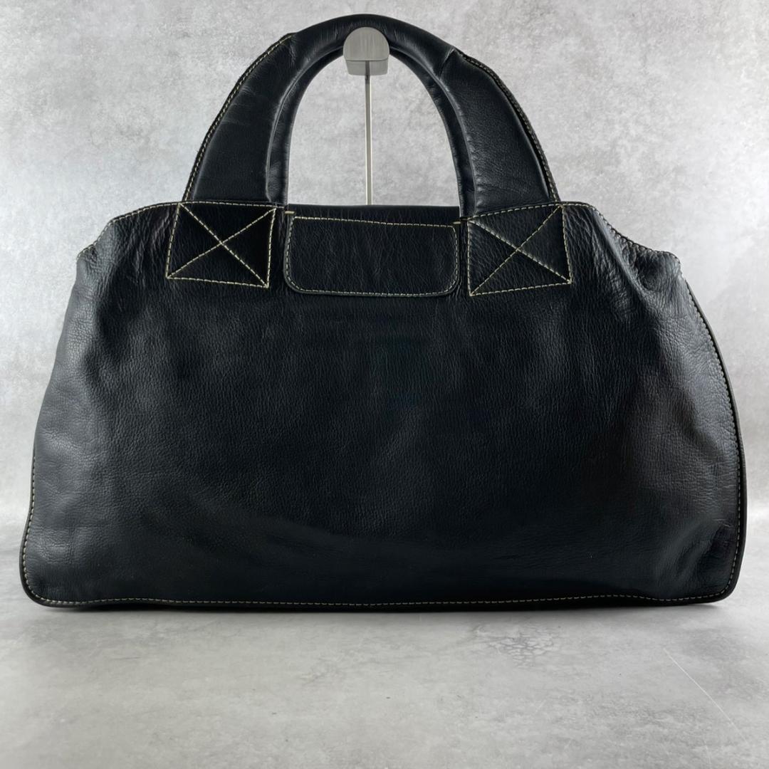 希少00s　アーカイブ　イッセイミヤケ FETE　ビックハンドバック　レザー　黒
