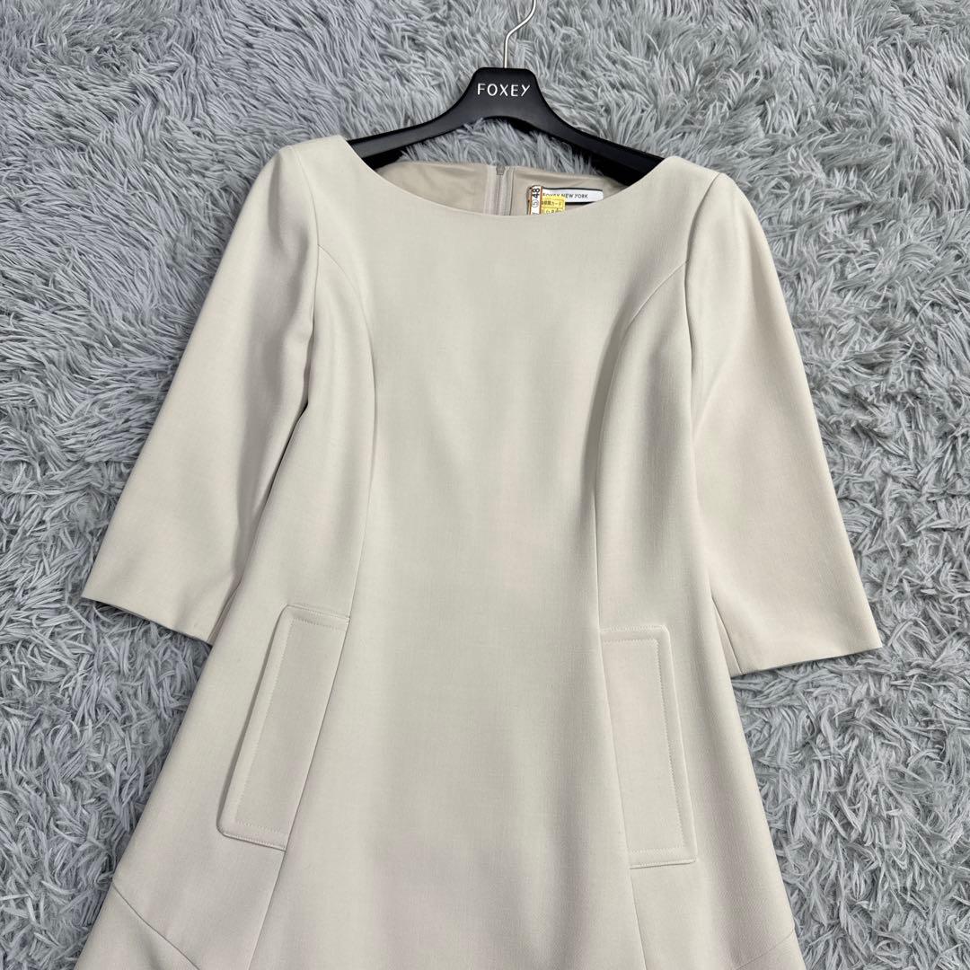 極美品✨フォクシー ハーフスリーブドレス 七分袖 Aラインワンピース フォーマル