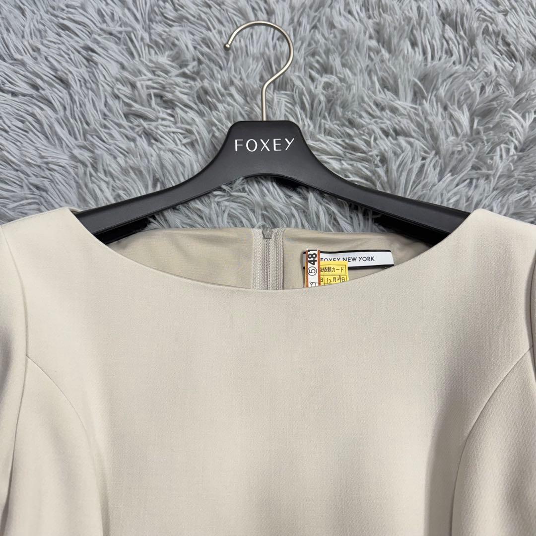 極美品✨フォクシー ハーフスリーブドレス 七分袖 Aラインワンピース フォーマル