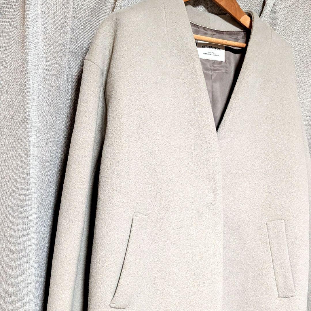 green label relaxing　ヴィクトリアンウールハーフコート　38