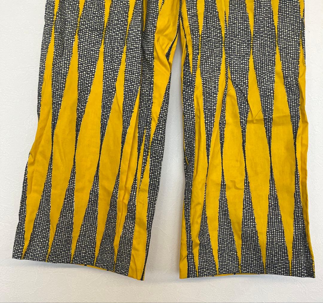 【試着のみ】アフリカ布　ストレートパンツ 個性派　アフリカンバティックjua