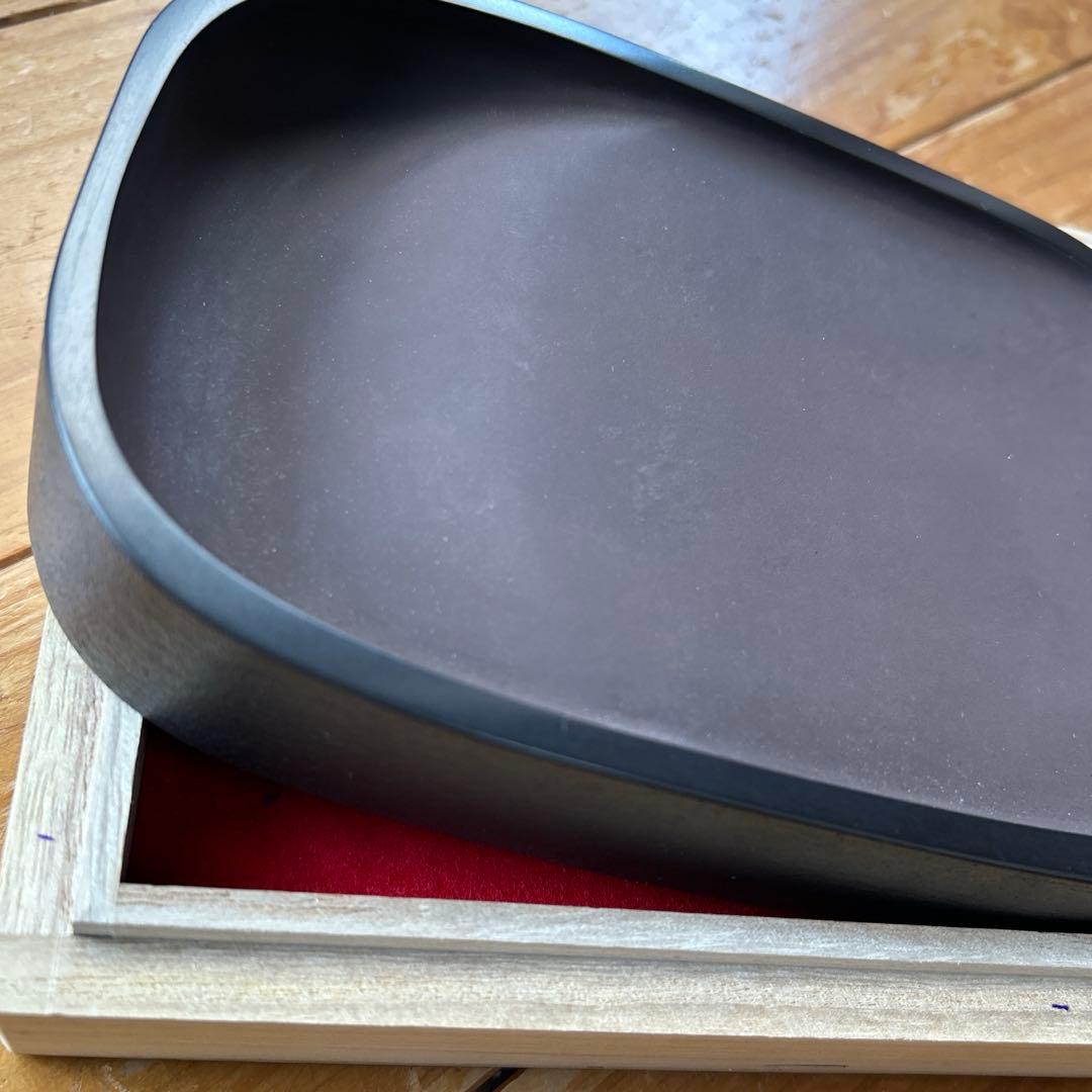 赤間硯　新品美品/日枝陽一 （日本工芸会正会員） 　18cm×12cm×3cm