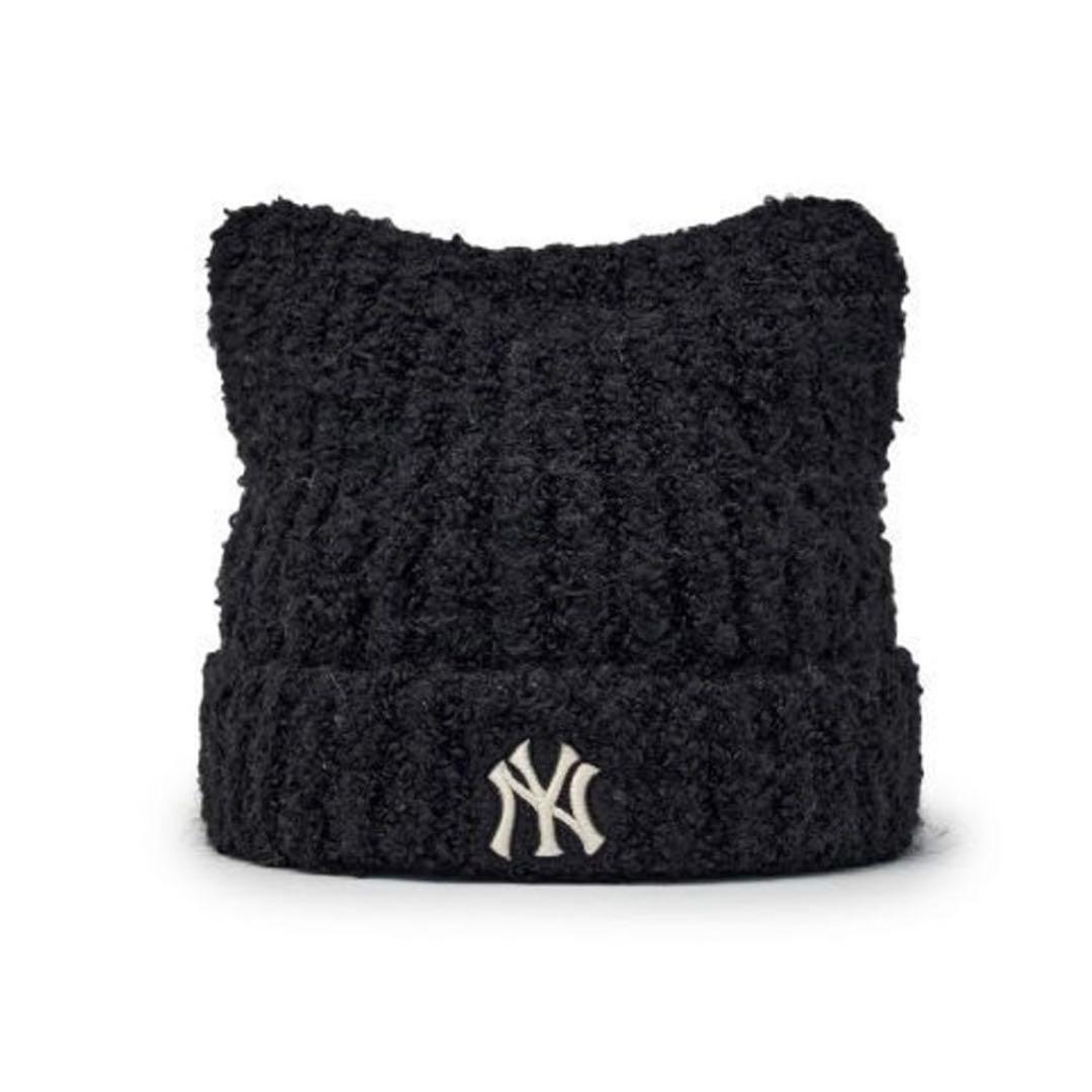 【新品未使用】 韓国限定 MLB Korea 黒 猫耳ニット帽 カリナ着用