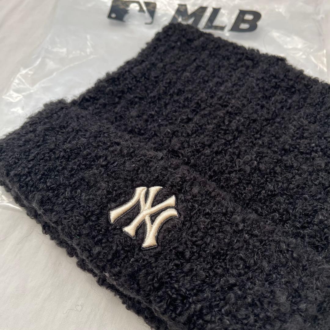 【新品未使用】 韓国限定 MLB Korea 黒 猫耳ニット帽 カリナ着用