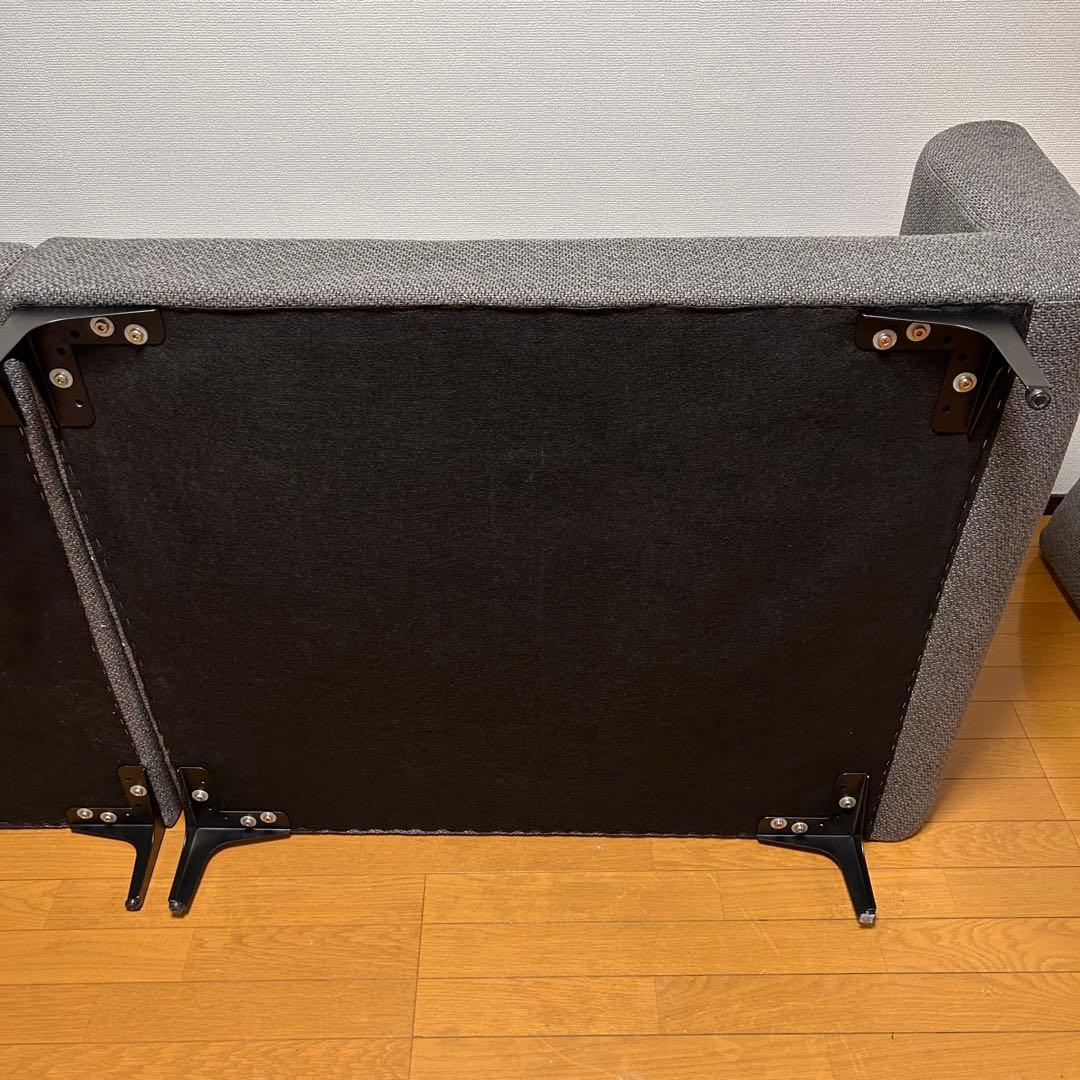 【極美品✨】ニトリ　２．５人掛けソファ　ダークグレー　オットマン