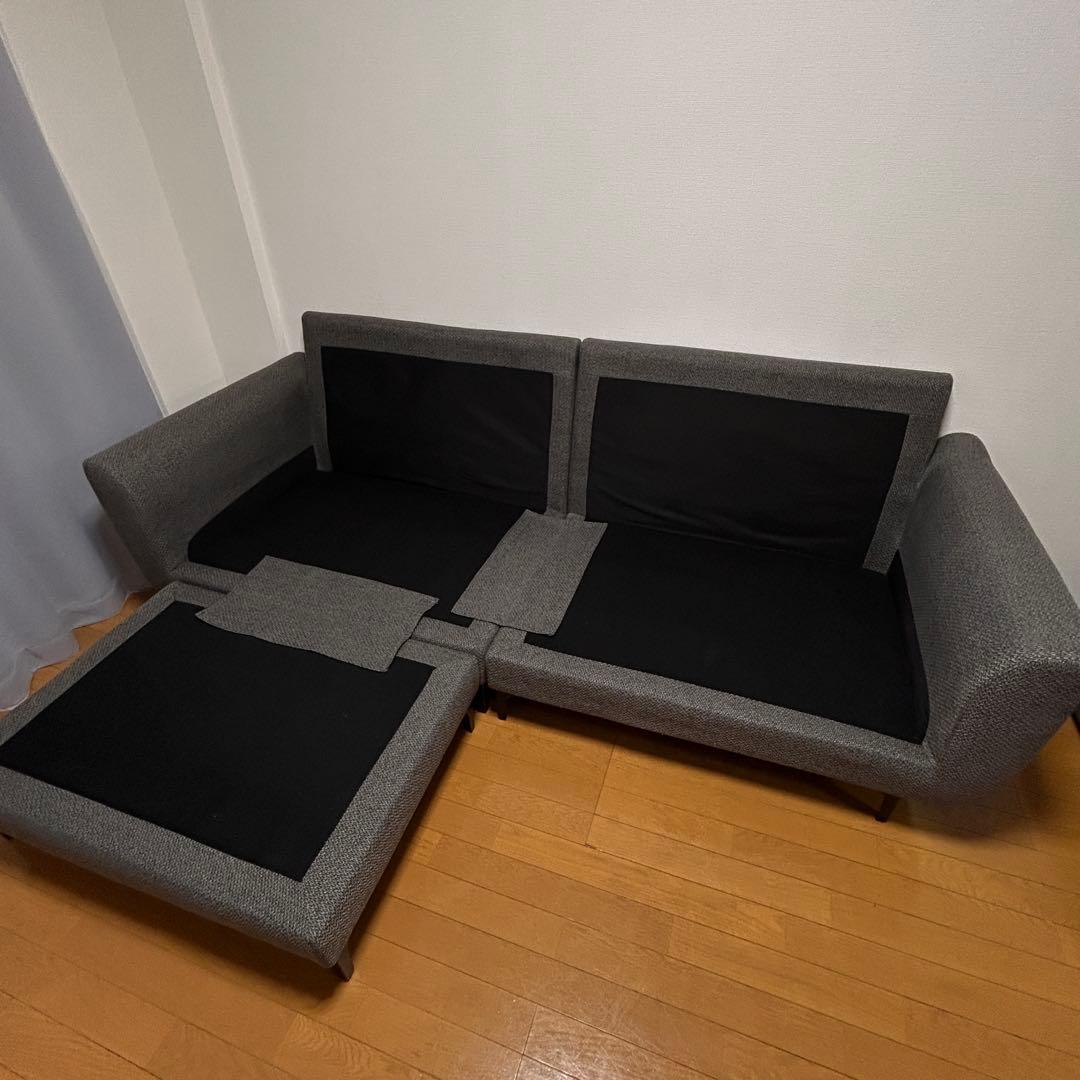 【極美品✨】ニトリ　２．５人掛けソファ　ダークグレー　オットマン