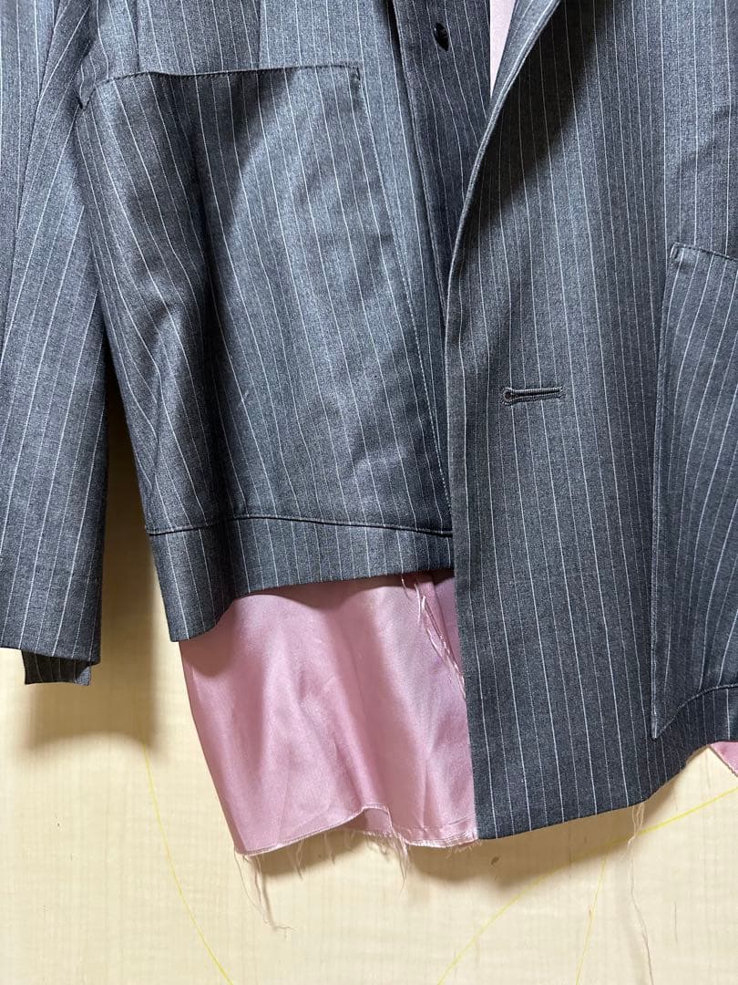 サルバム sulvam カットオフジャケット グレーストライプ