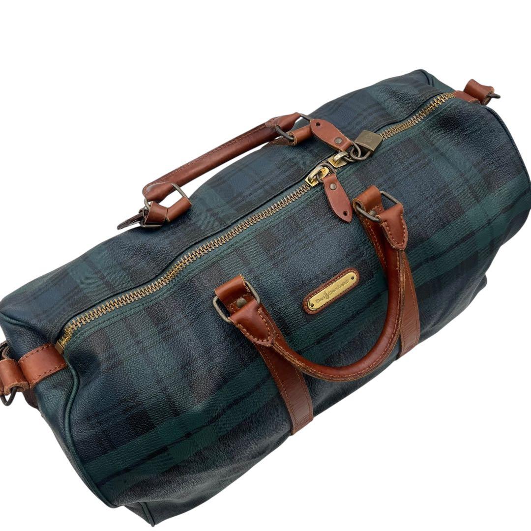 【人気アイテム】RALPH LAUREN ボストンバッグ グリーン レザー