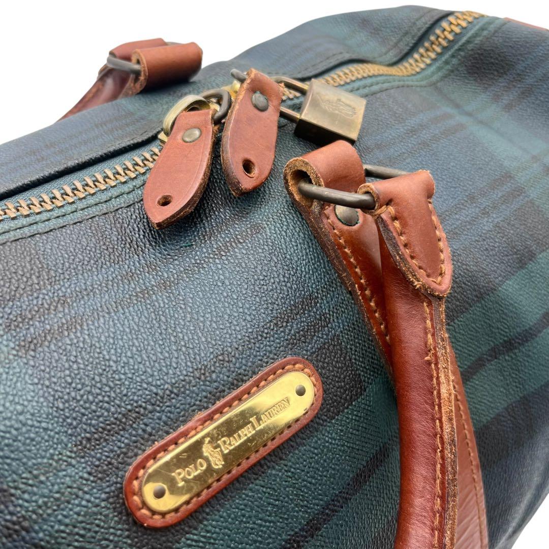 【人気アイテム】RALPH LAUREN ボストンバッグ グリーン レザー