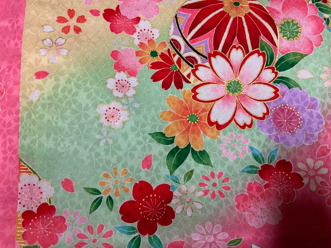 お宮参り　女の子　着物　女児祝着　正絹　のしめ　初着　産着　新品　ピンク
