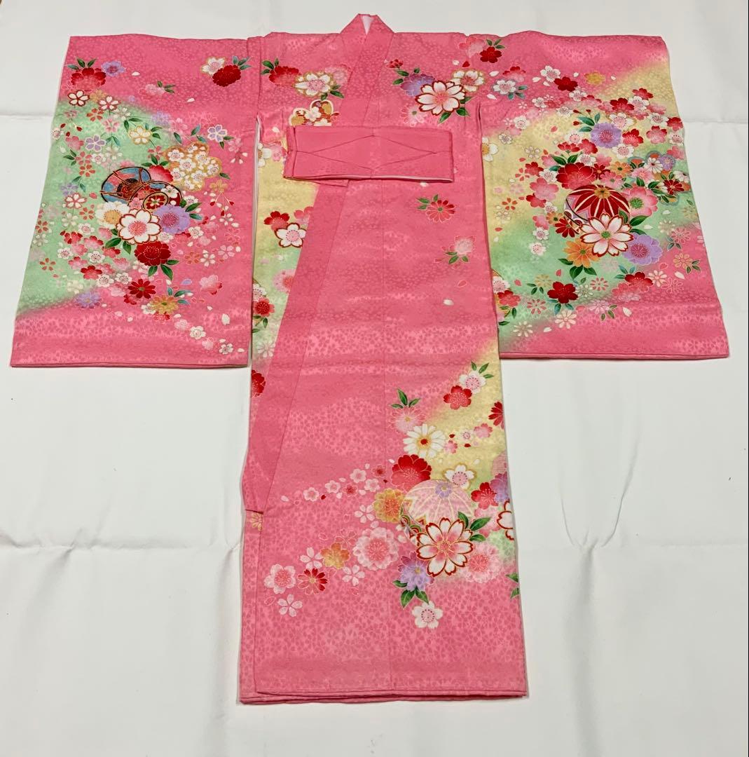 お宮参り　女の子　着物　女児祝着　正絹　のしめ　初着　産着　新品　ピンク