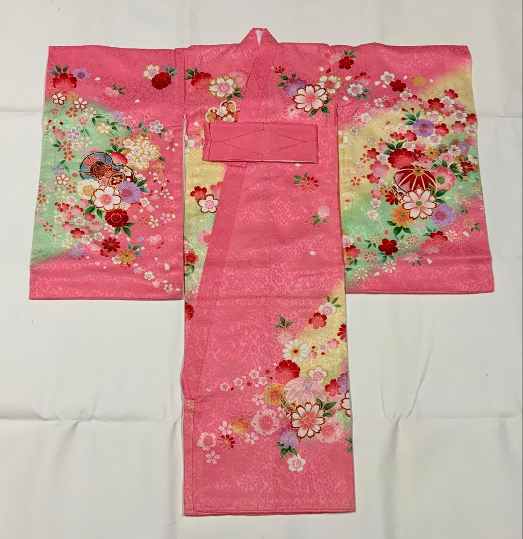 お宮参り　女の子　着物　女児祝着　正絹　のしめ　初着　産着　新品　ピンク