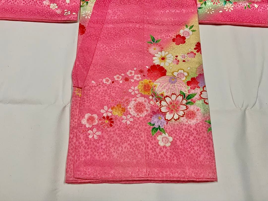 お宮参り　女の子　着物　女児祝着　正絹　のしめ　初着　産着　新品　ピンク