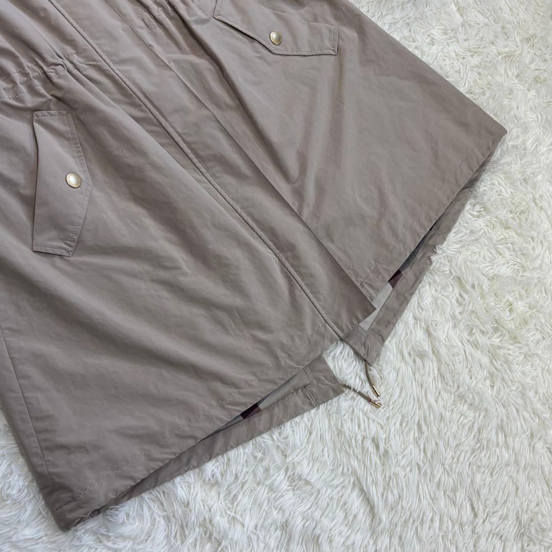 ブルーレーベルクレストブリッジ モッズコート ノバチェック ライトベージュ M