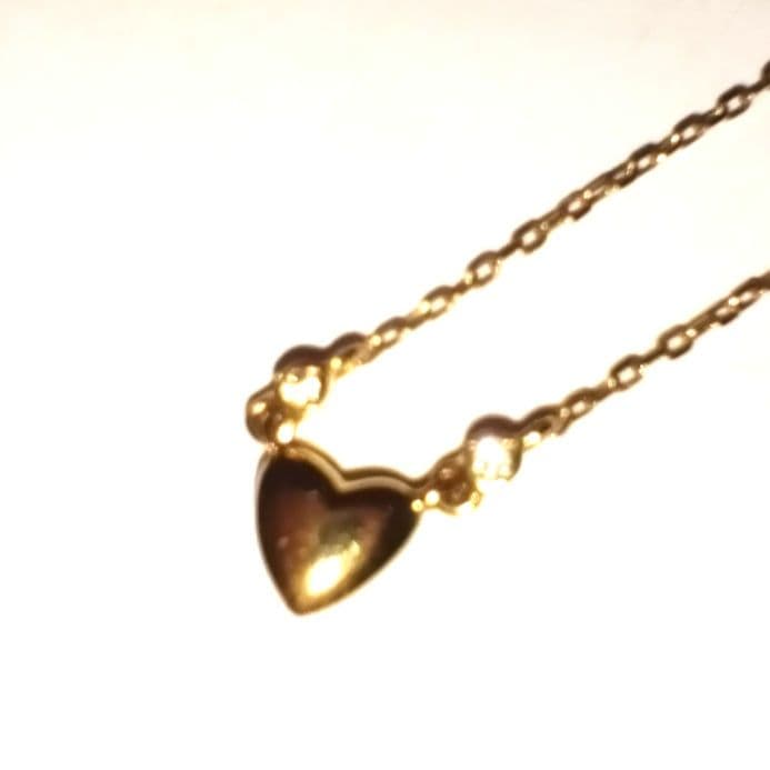 AHKAH　k18ぷっくりハートネックレス