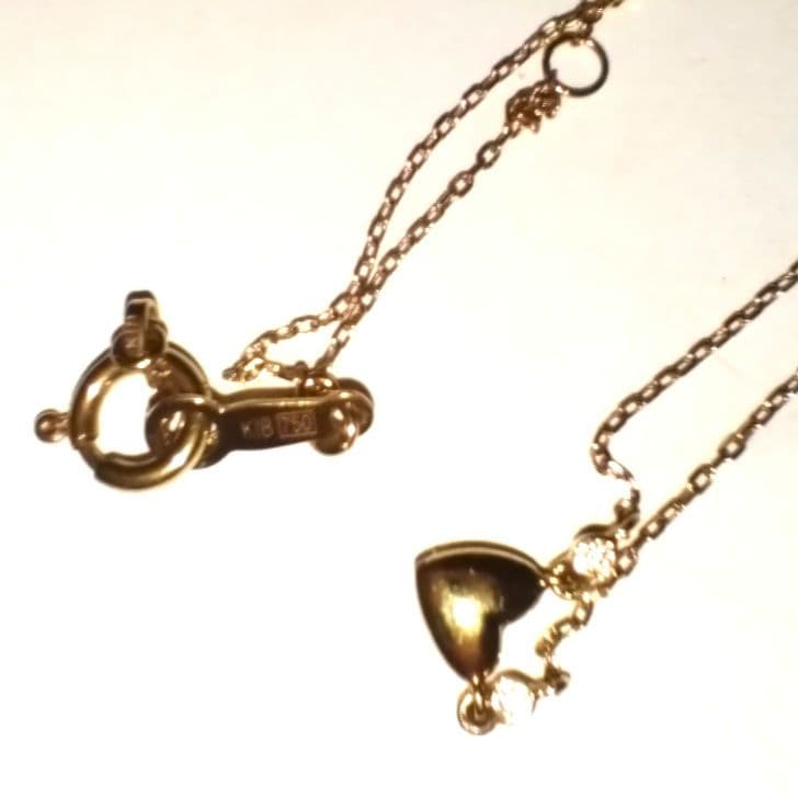 AHKAH　k18ぷっくりハートネックレス