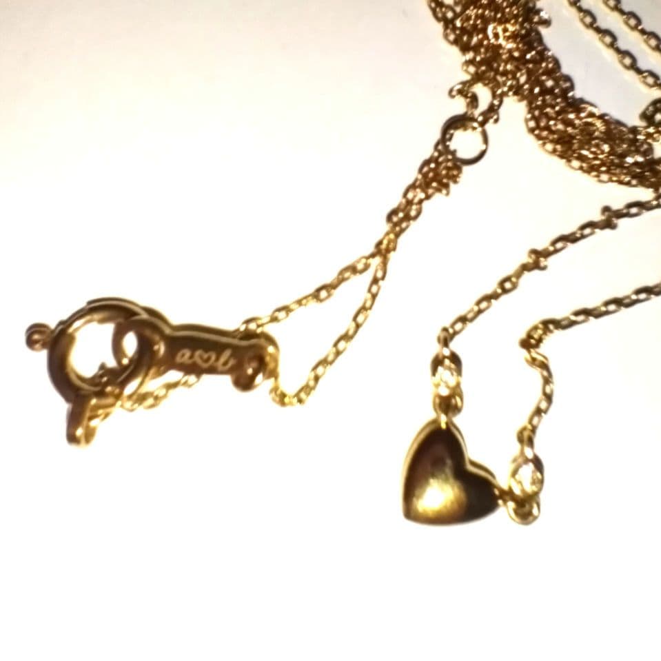 AHKAH　k18ぷっくりハートネックレス