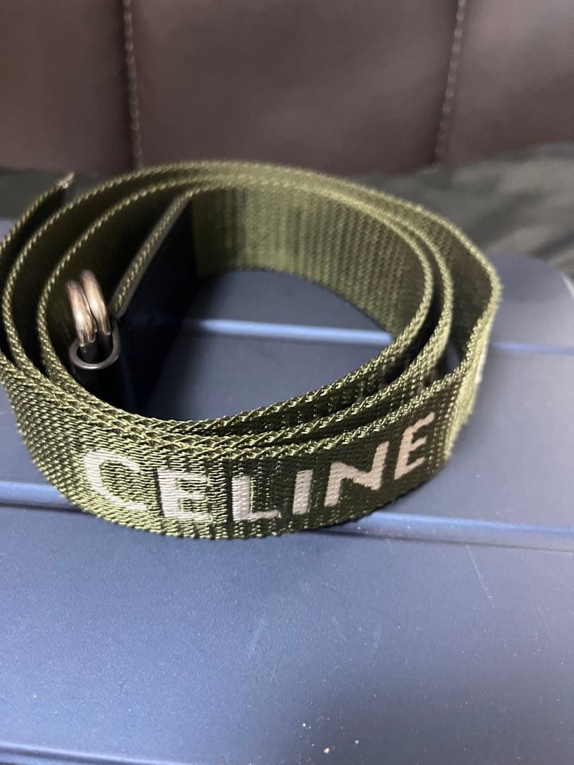 aiku セリーヌ ロゴ リング ベルト オリーブ