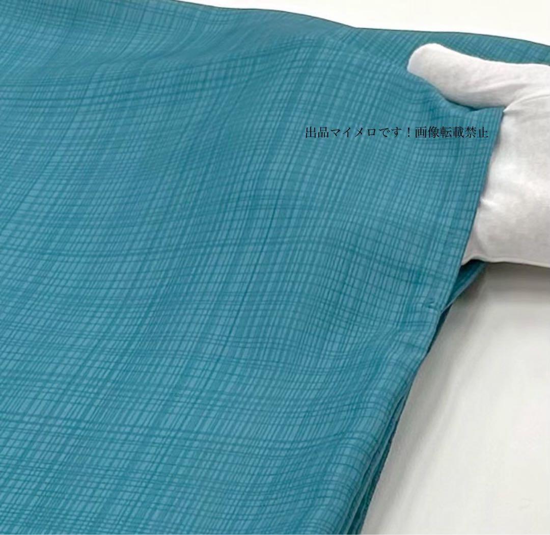 浴衣　夏　単衣着物　ターコイズ　吸湿速乾　麻帯　麻100% 2点セット0704⑥