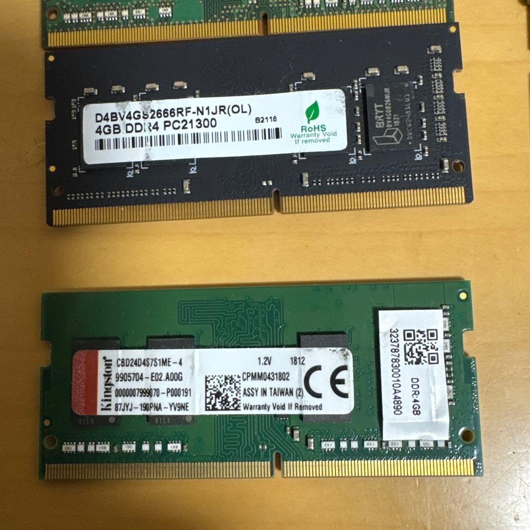 各社4GB DDR4 ノート用メモリー（20枚セット）