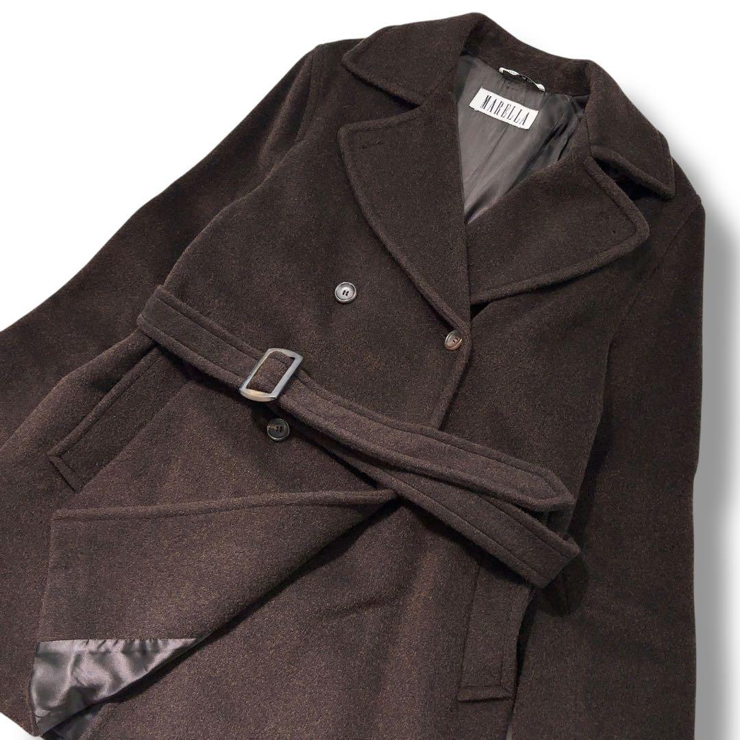 極美品】MARELLA　マレーラ モヘヤ コート ダブル 42 XL ベルト