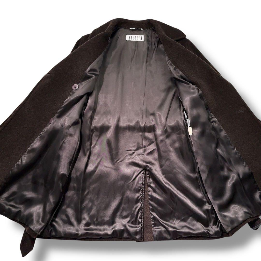 極美品】MARELLA　マレーラ モヘヤ コート ダブル 42 XL ベルト