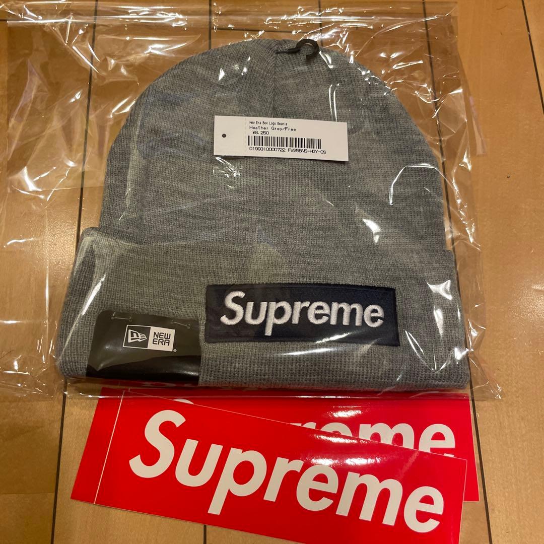 Supreme グレー ニット帽　新品　2025 ニューエラ
