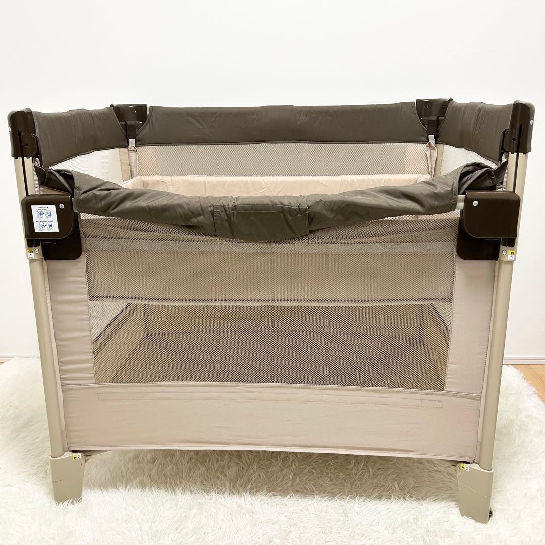 【美品】Aprica ココネルエアー 折り畳み ミニベビーベッド ポータブル