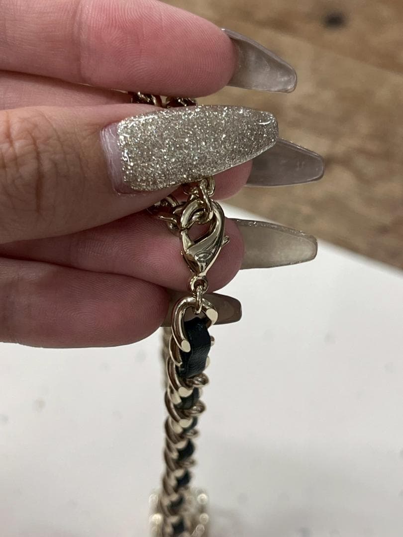 K◆CHANEL キューブココマーク ネックレス メタル/ラムスキン ノベルティ