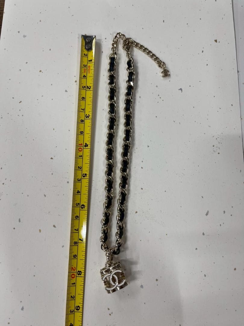 K◆CHANEL キューブココマーク ネックレス メタル/ラムスキン ノベルティ