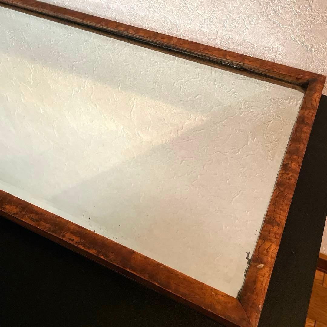 立てかけ鏡　ウォールミラー　木製フレーム　アンティーク　ヴィンテージ　鏡