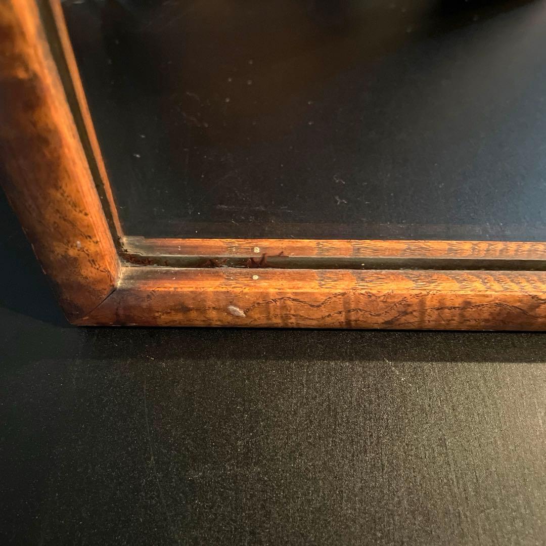 立てかけ鏡　ウォールミラー　木製フレーム　アンティーク　ヴィンテージ　鏡