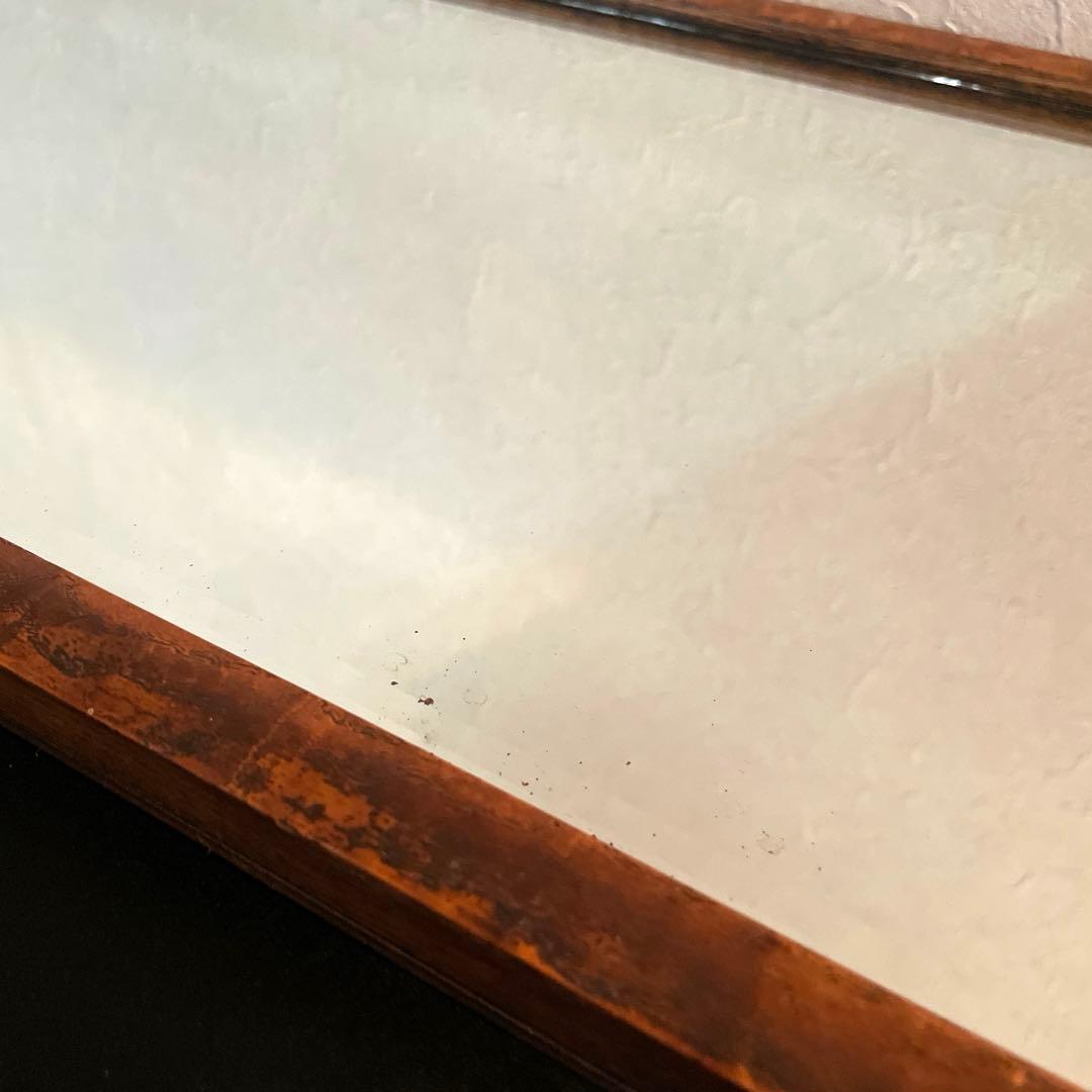 立てかけ鏡　ウォールミラー　木製フレーム　アンティーク　ヴィンテージ　鏡