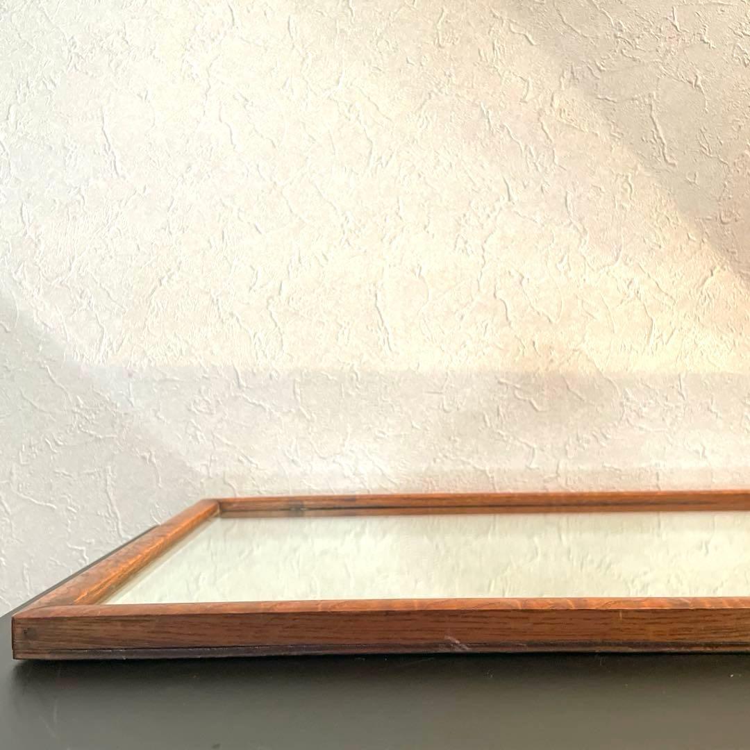 立てかけ鏡　ウォールミラー　木製フレーム　アンティーク　ヴィンテージ　鏡