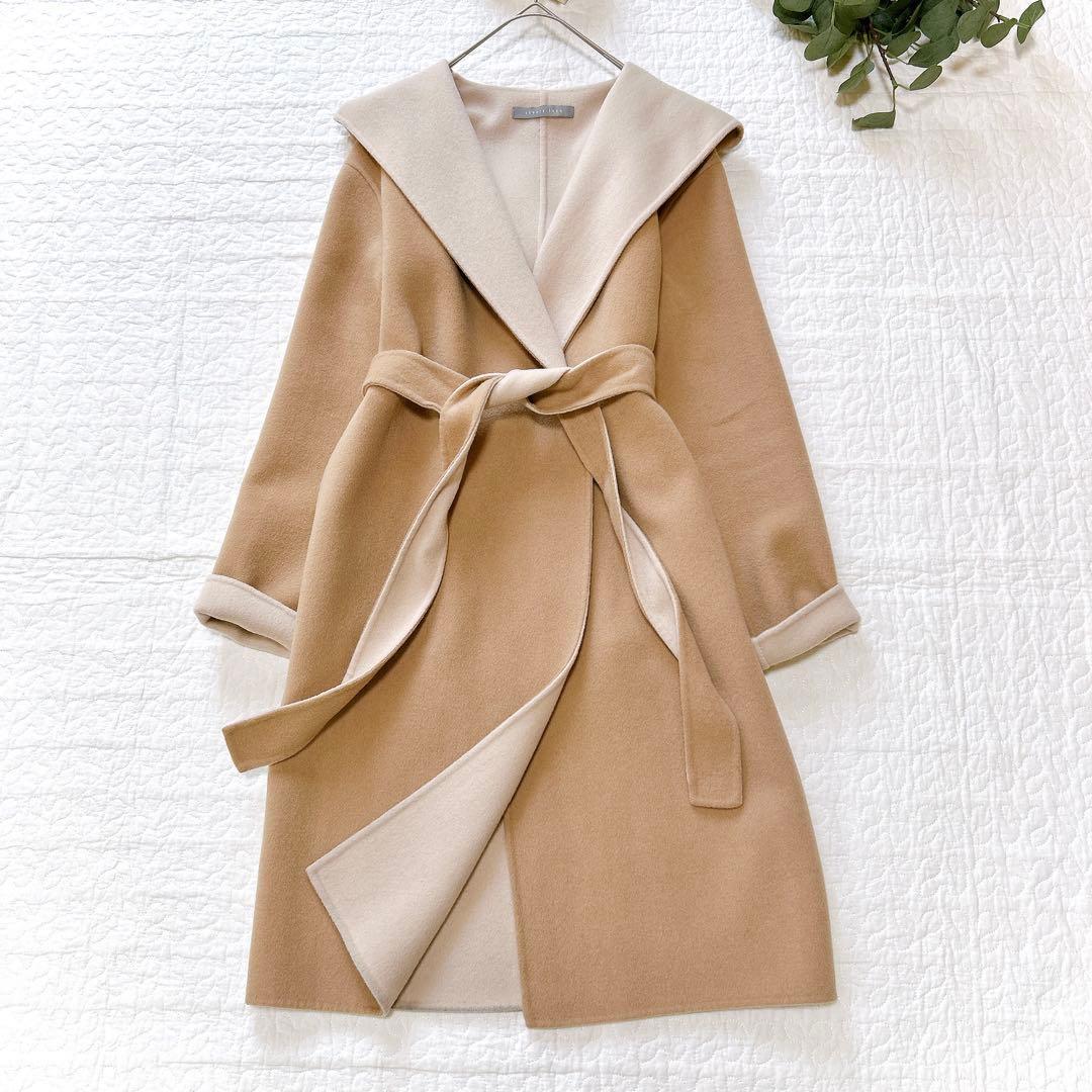 セオリー 8.7万 ORIANA リバー ダブルフェイスフードコート ベルト