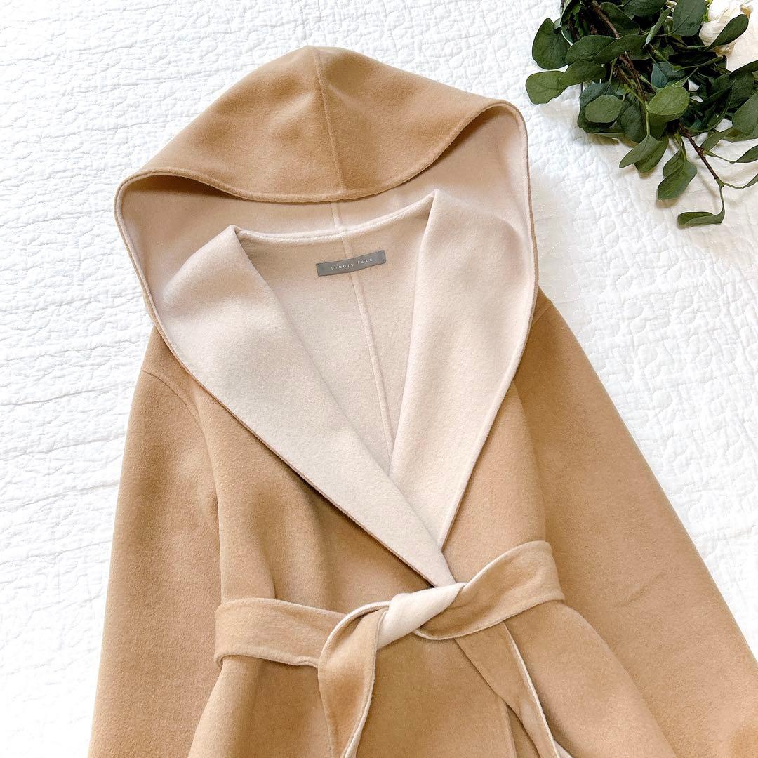 セオリー 8.7万 ORIANA リバー ダブルフェイスフードコート ベルト