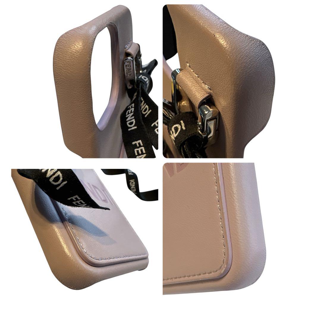 極美品［正規品］FENDI フェンディ　iPhone 15 レザーケース ピンク