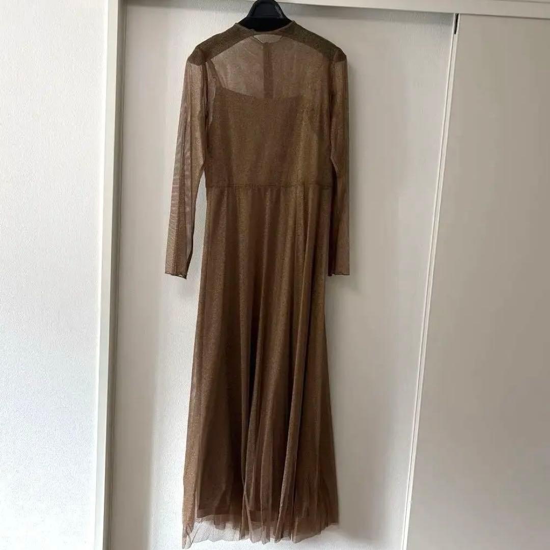 【値下げしました】ブラウン ロングスリーブ ドレス Kaene 100535