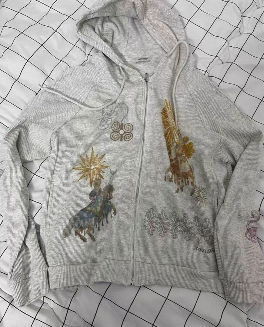 TOOMUCHTAX Tarot Waffle ジップアップ パーカー