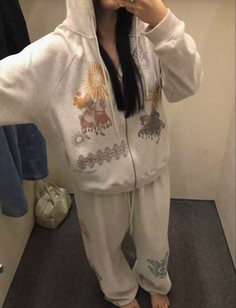 TOOMUCHTAX Tarot Waffle ジップアップ パーカー